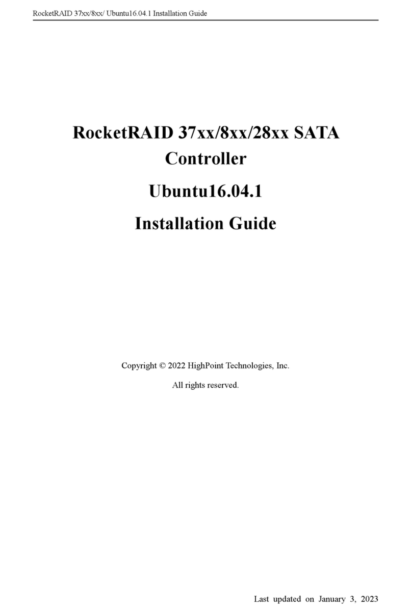 HighPoint RocketRAID 37 Series User manual HighPoint RocketRAID 37 Series User manual
