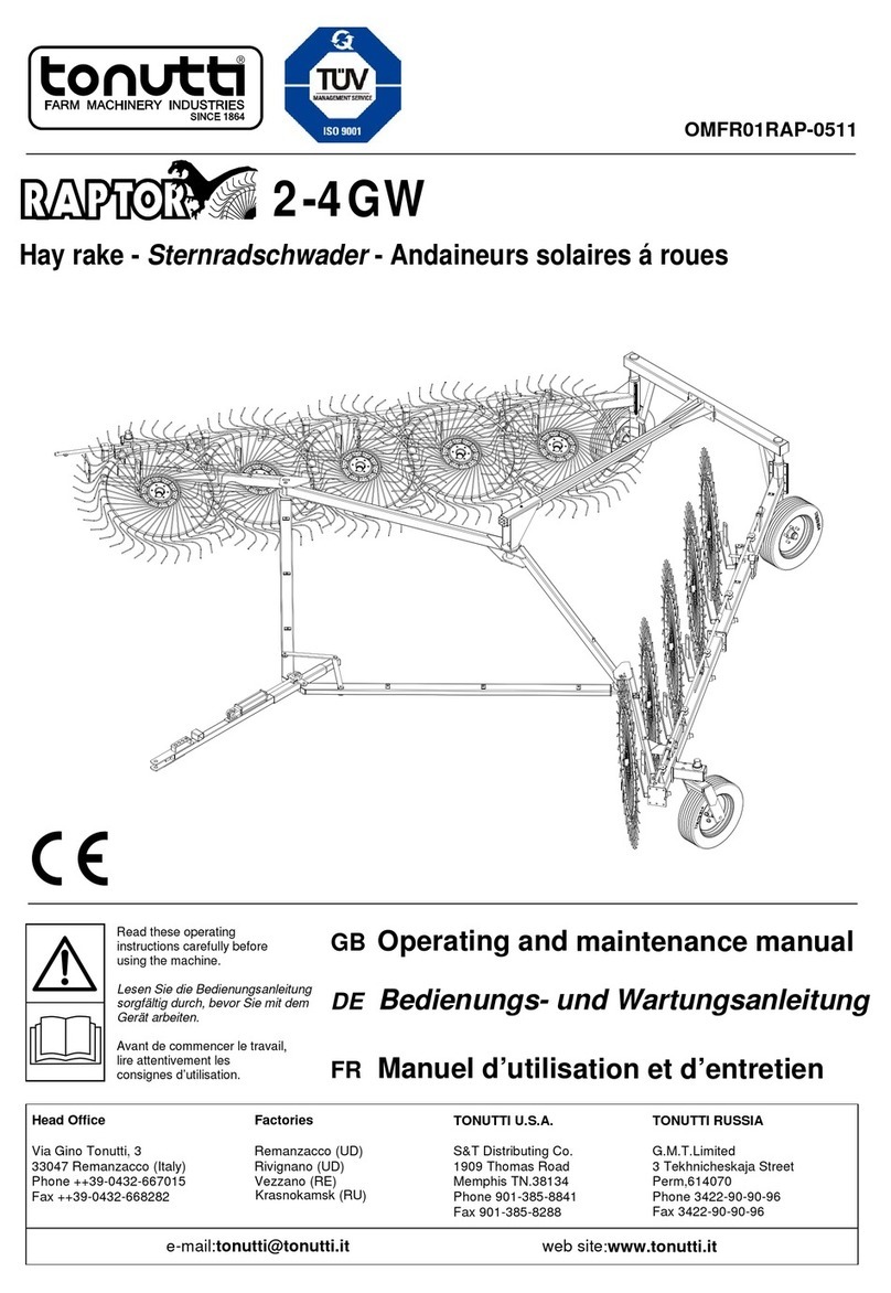 Tonutti RAPTOR Series Operating and maintenance manual