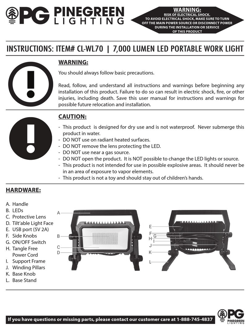 Pinegreen Lighting CL-WL70 User manual