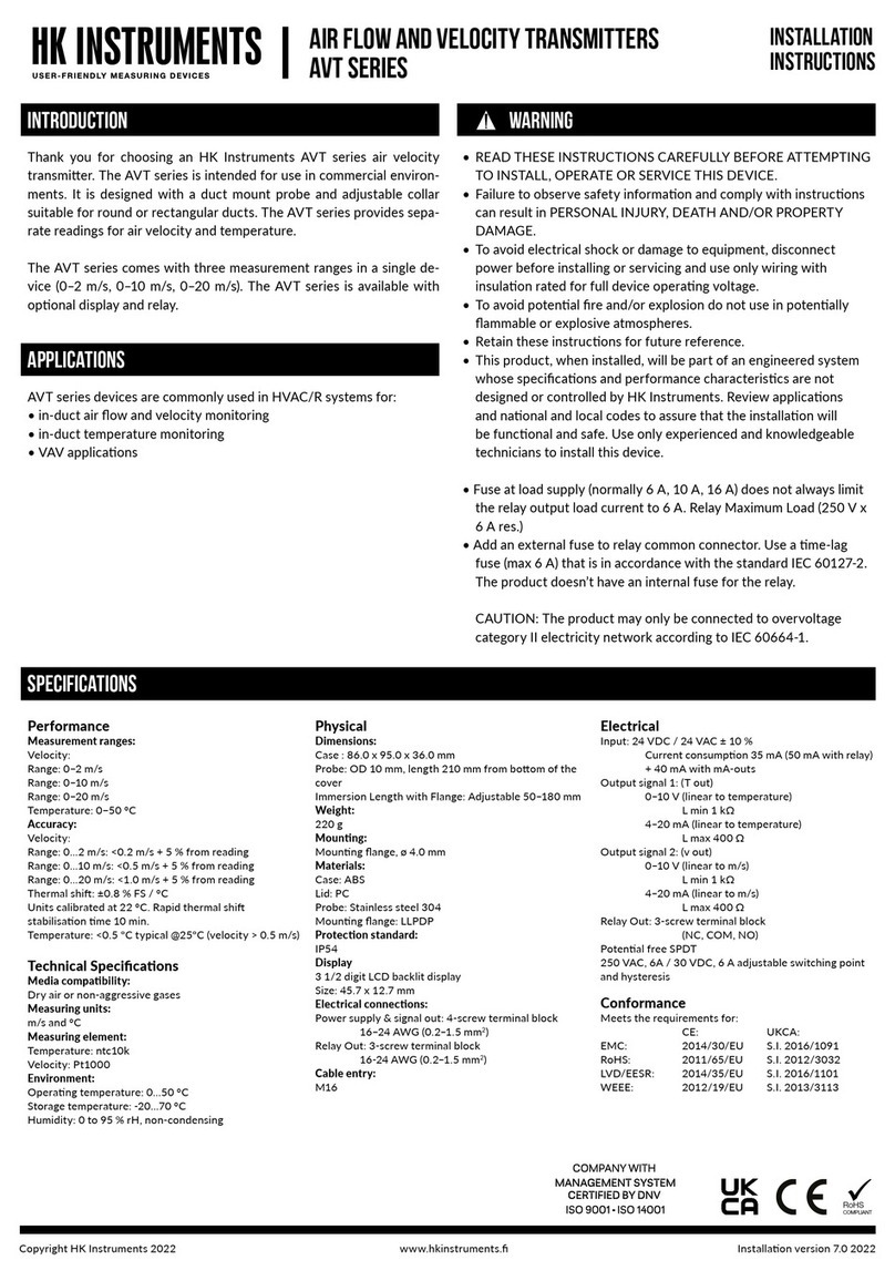 HK Instruments AVT Series User manual