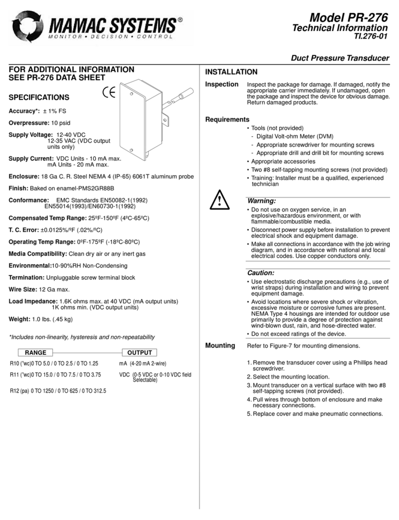 MAMAC SYSTEMS PR-276 technical information