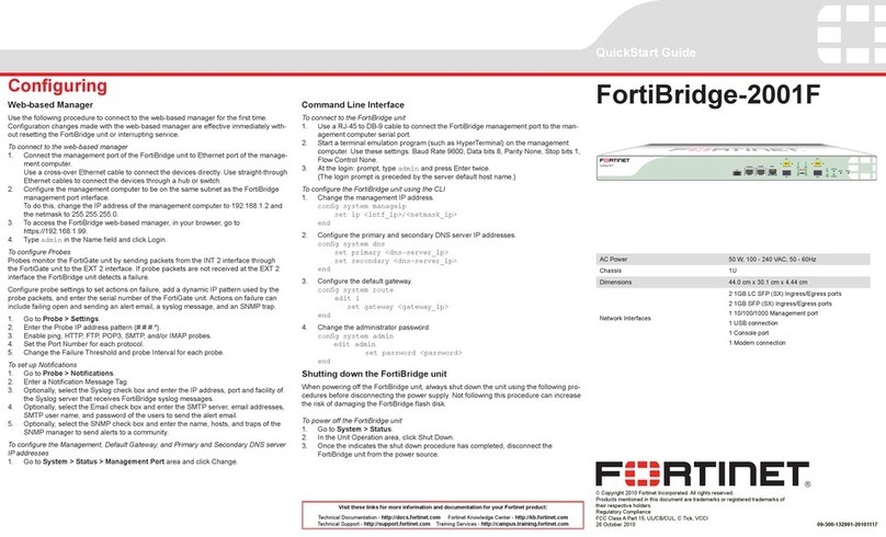 Fortinet FortiBridge-2001F User manual