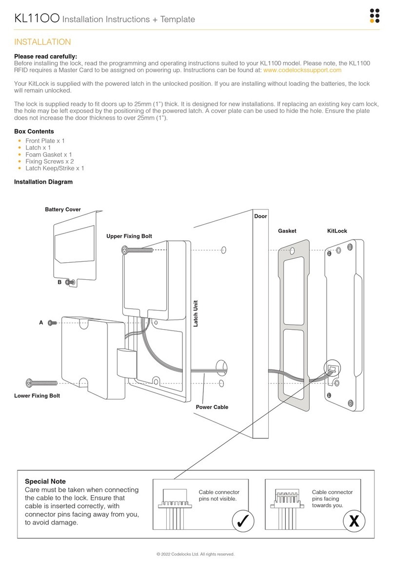 CODELOCKS Kit-Lock KL1100 User manual