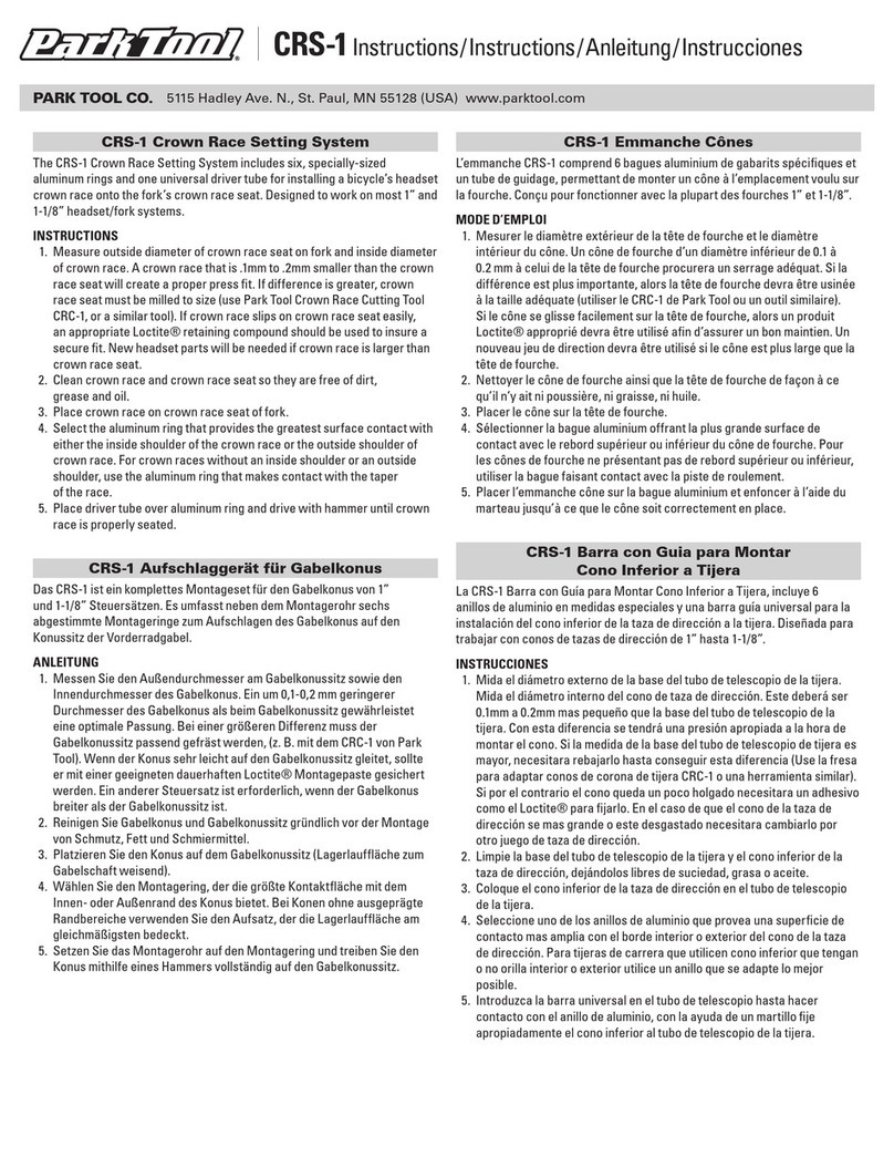 parktool CRS-1 User manual