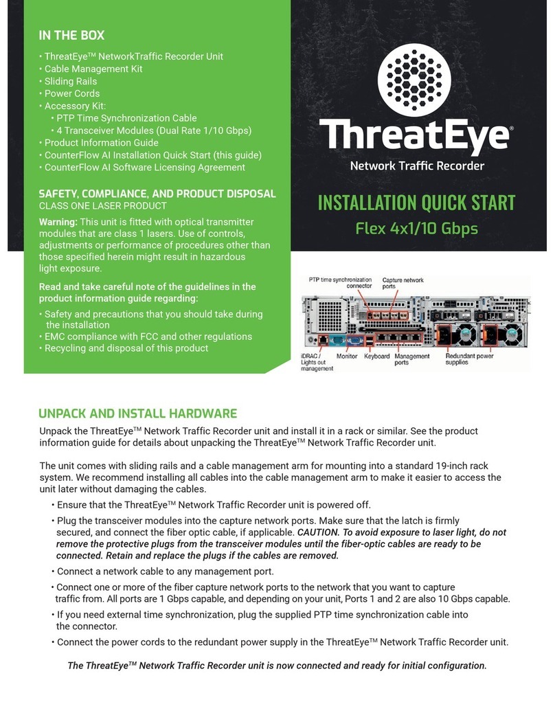 COUNTERFLOW AI ThreatEye NetworkTraffic Recorder Installation, quick start COUNTERFLOW AI ThreatEye NetworkTraffic Recorder Installation, quick start