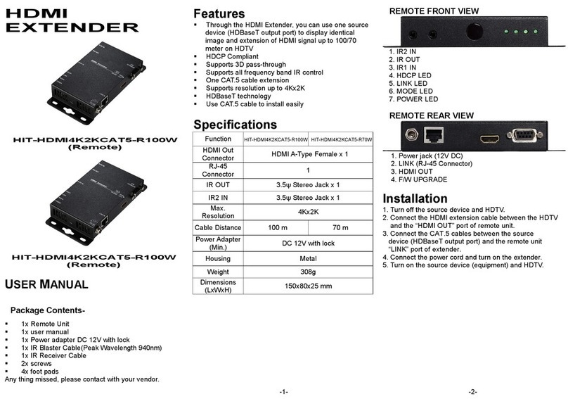 I-Taki HIT-HDMI4K2KCAT5-R100W user manual