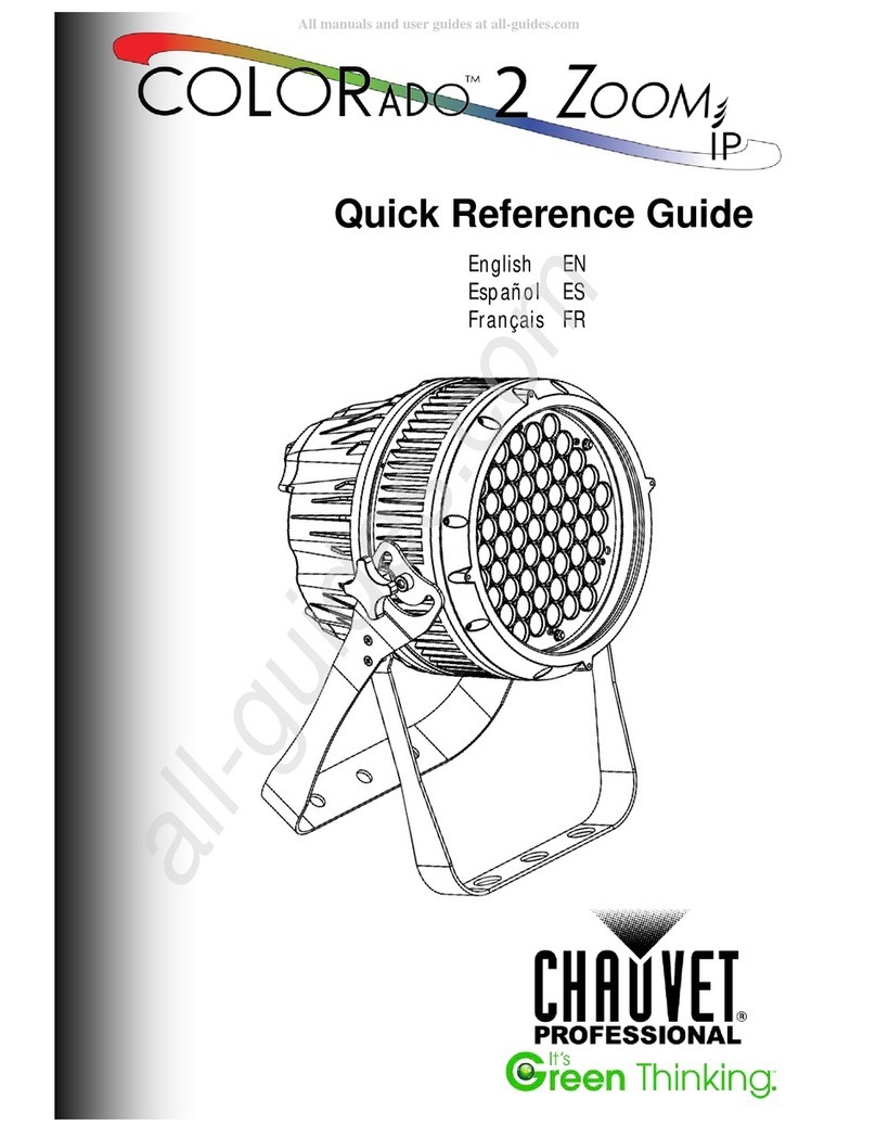 Chauvet Professional COLORado 2 Zoom Tour Quick reference guide Chauvet Professional COLORado 2 Zoom Tour Quick reference guide
