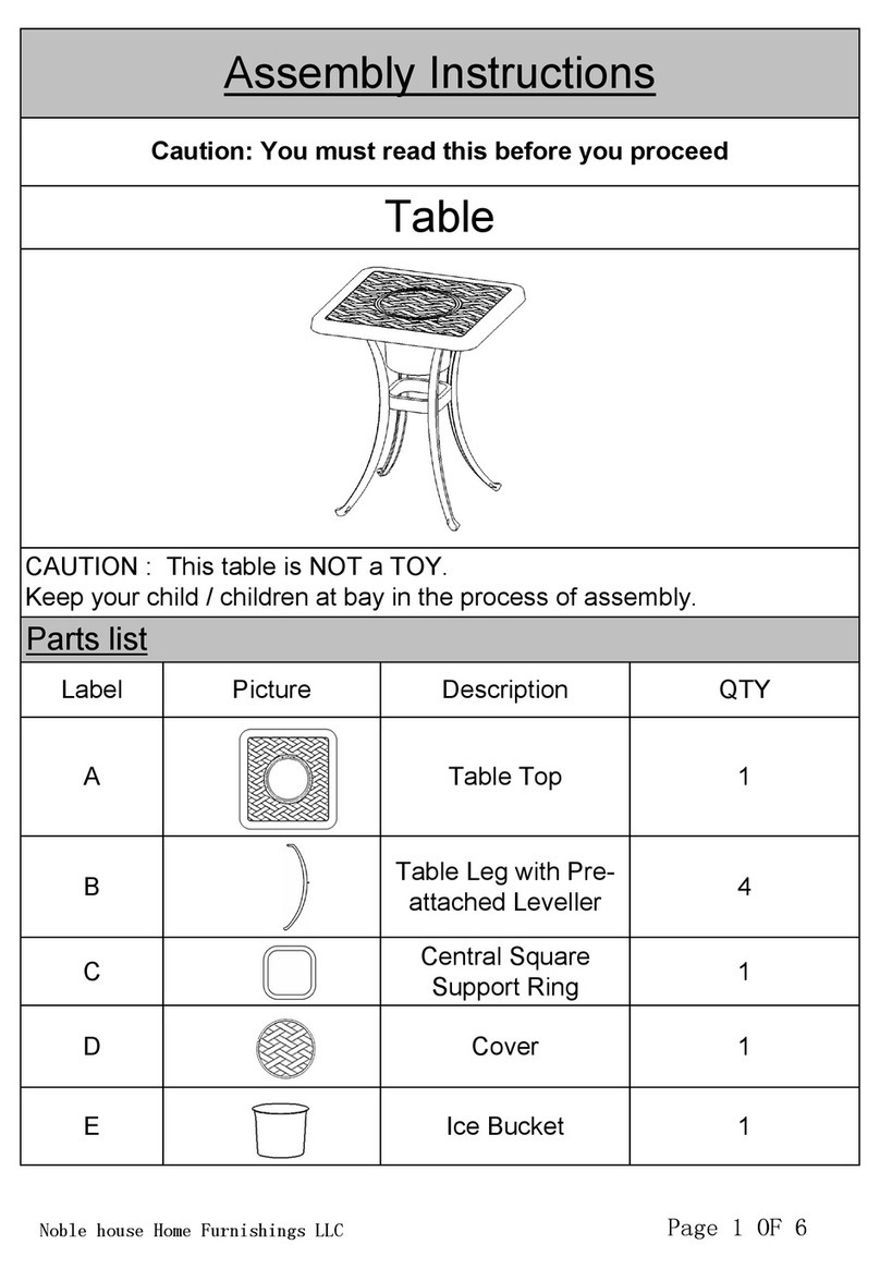 Noble House Home Furnishings Table Assembly instructions