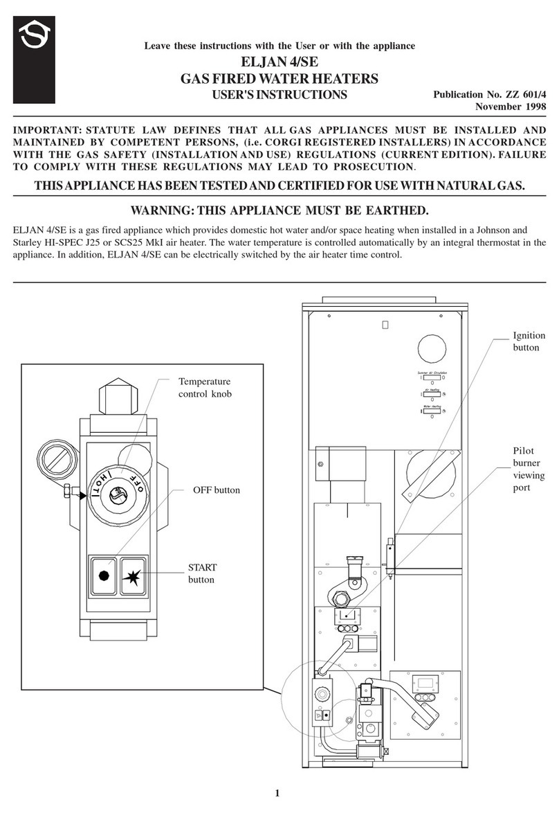 Johnson & Starley ELJAN 4/SE User instructions