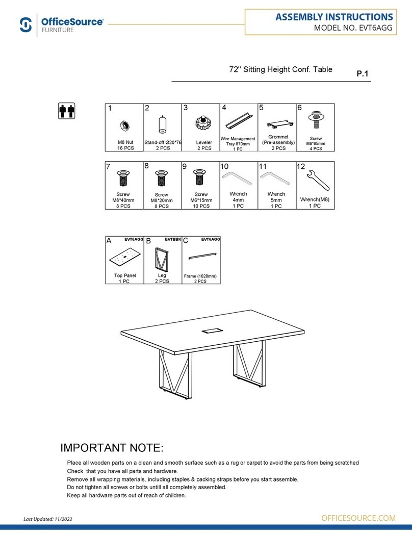 OfficeSource EVT6AGG Assembly instructions