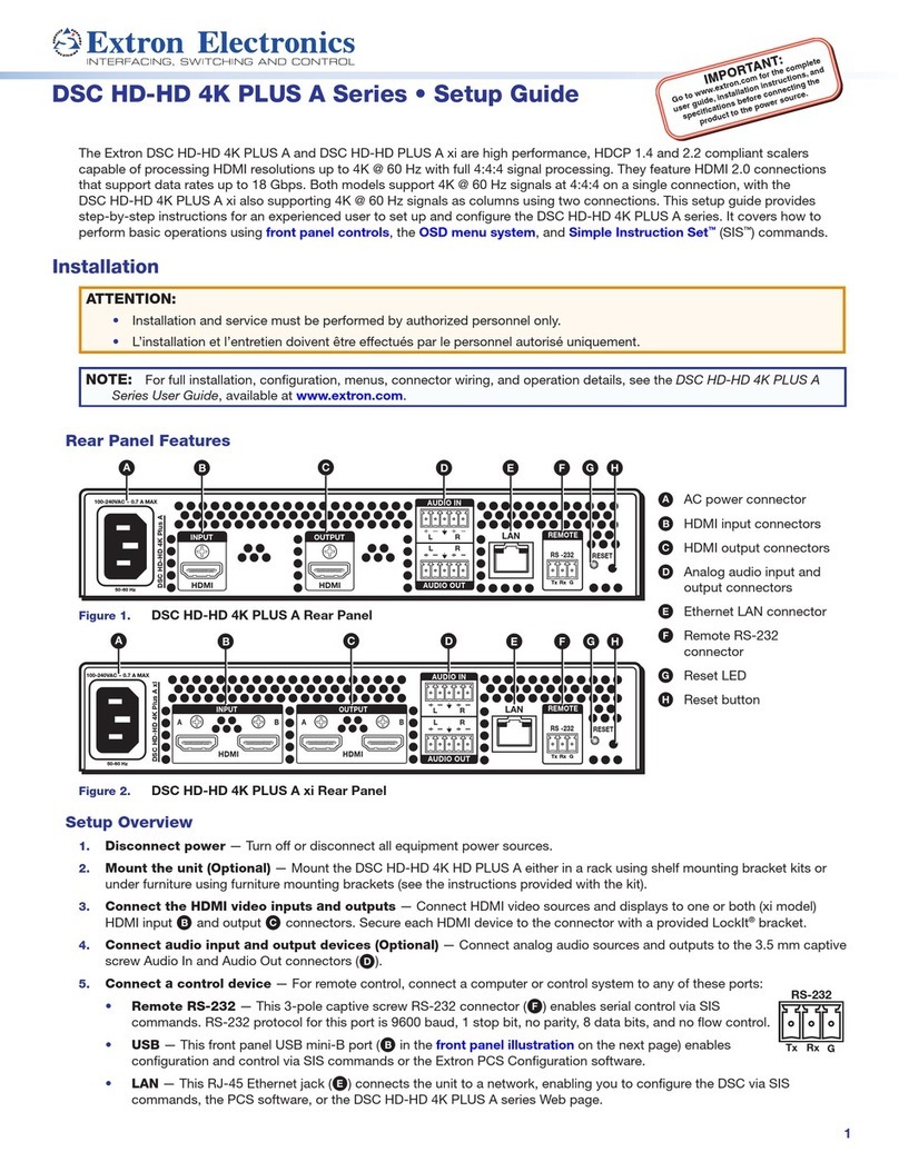 Extron electronics DSC HD-HD 4K Plus A Series User manual