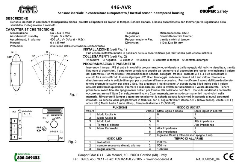 Cooper safety CSA 446-AVR quick start guide