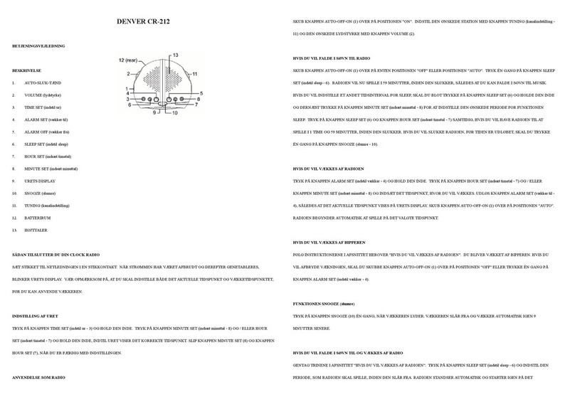 Denver CR-212 instruction manual