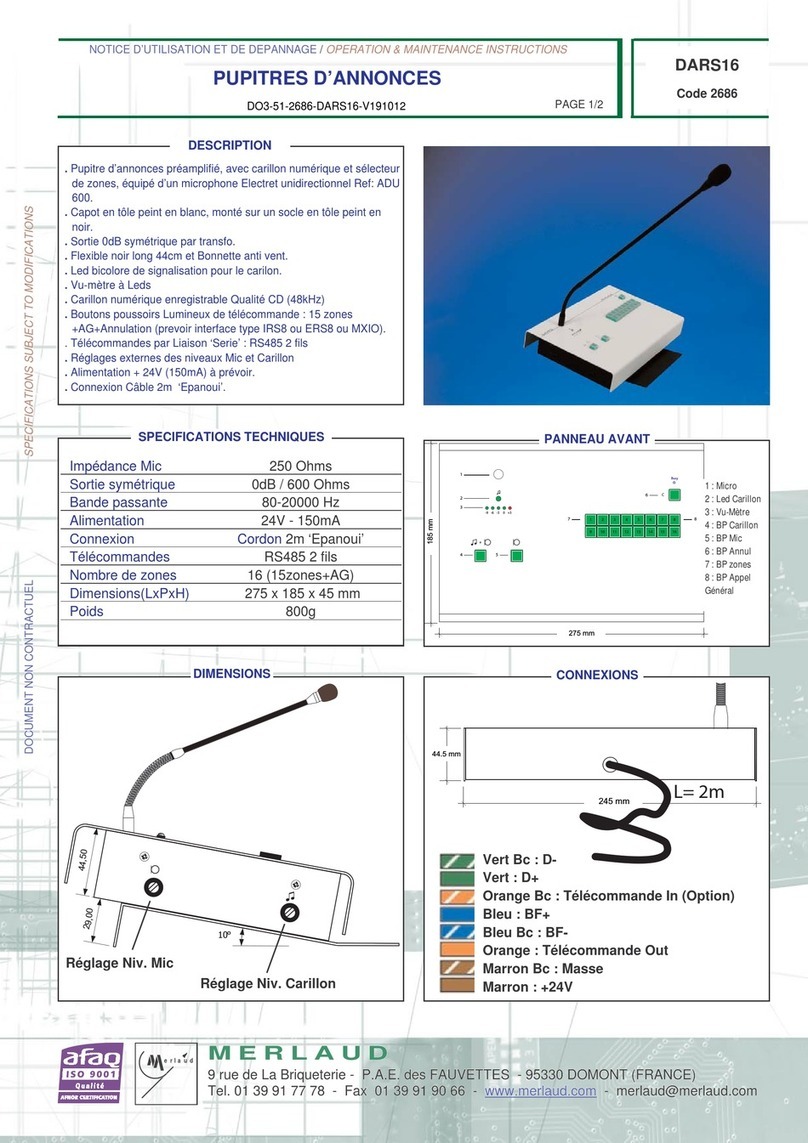 Merlaud DARS16 Instruction Manual