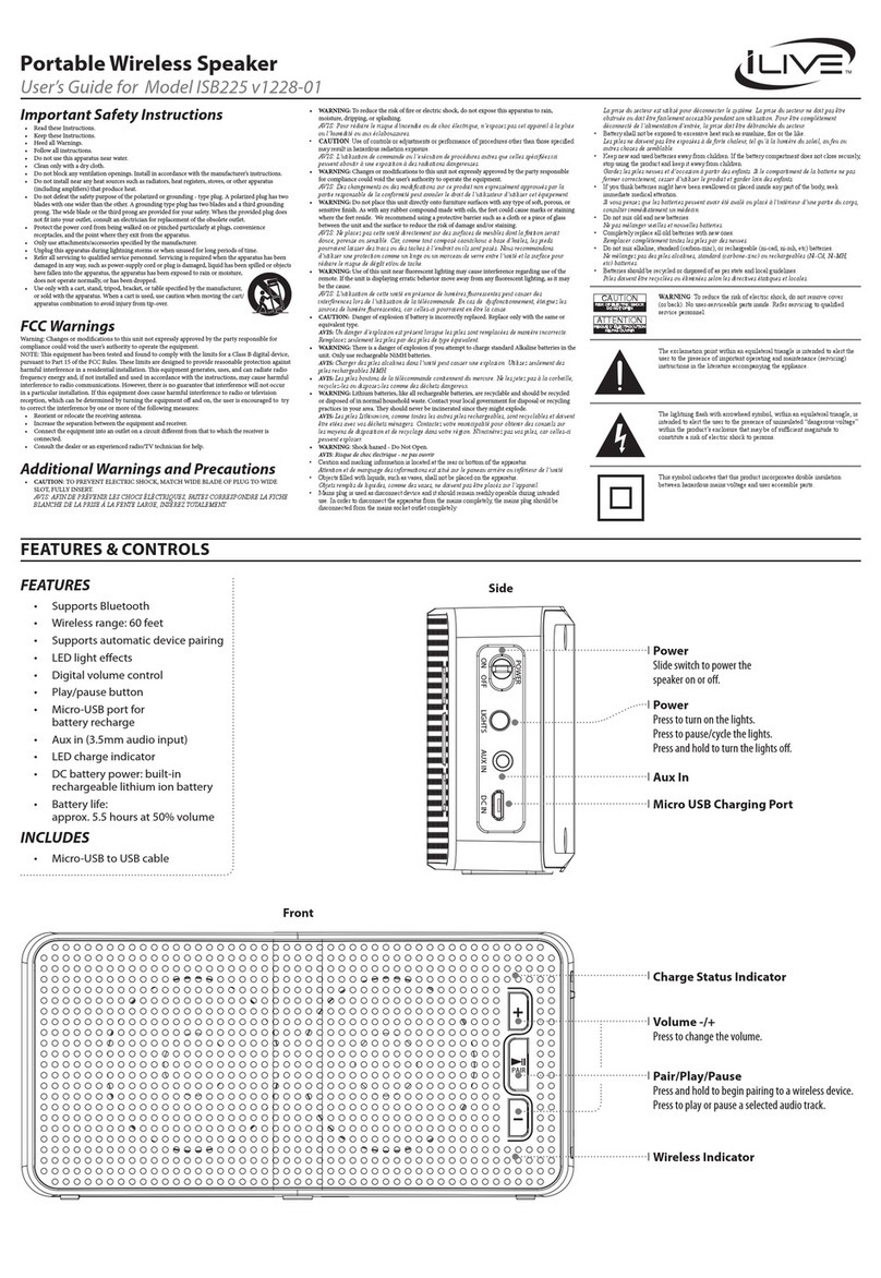 iLive ISB225 user guide