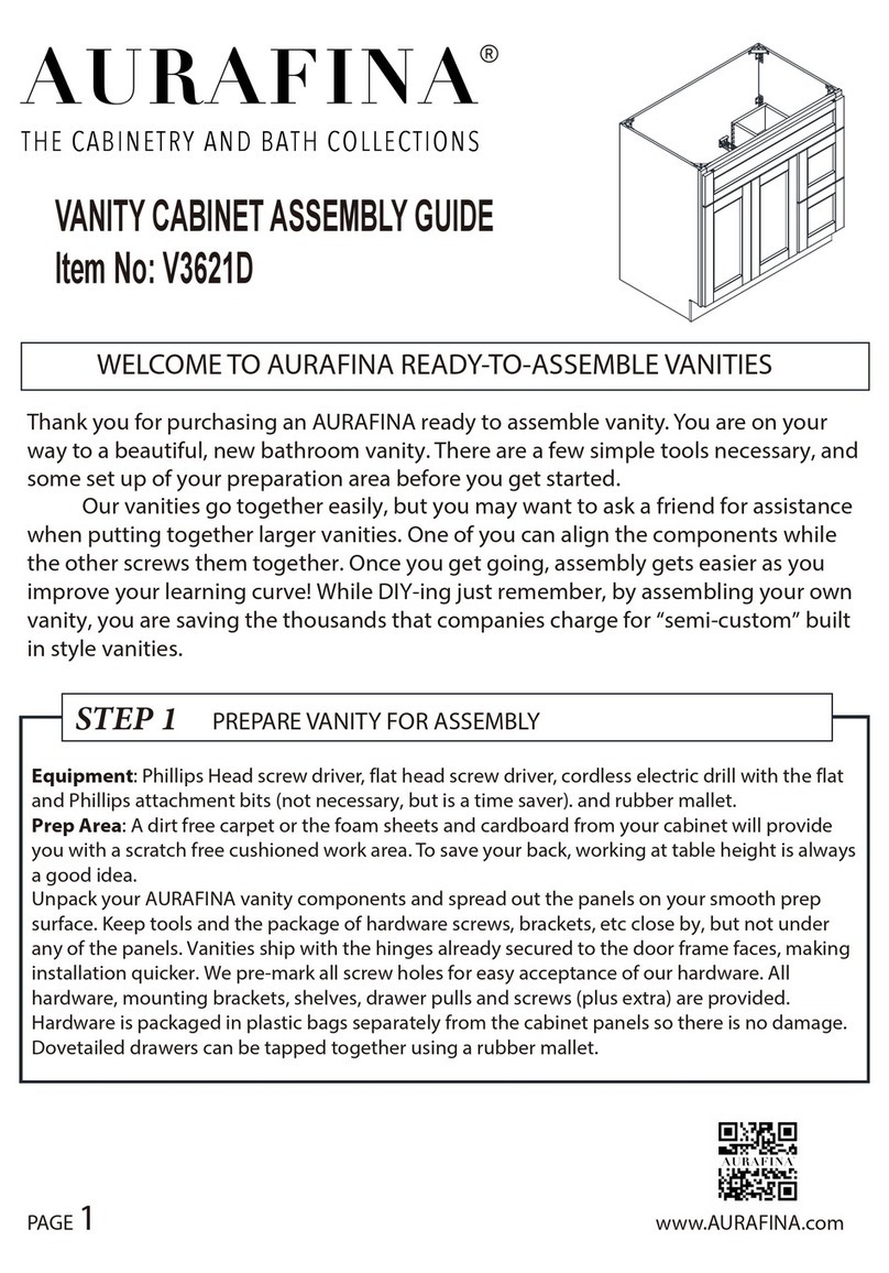 AURAFINA V3621D Assembly guide AURAFINA V3621D Assembly guide