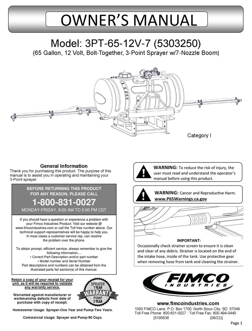 Fimco 3PT-65-12V-7 owner's manual