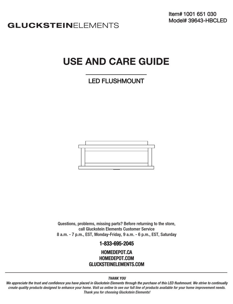 GLUCKSTEIN ELEMENTS 39643-HBCLED Use and care guide
