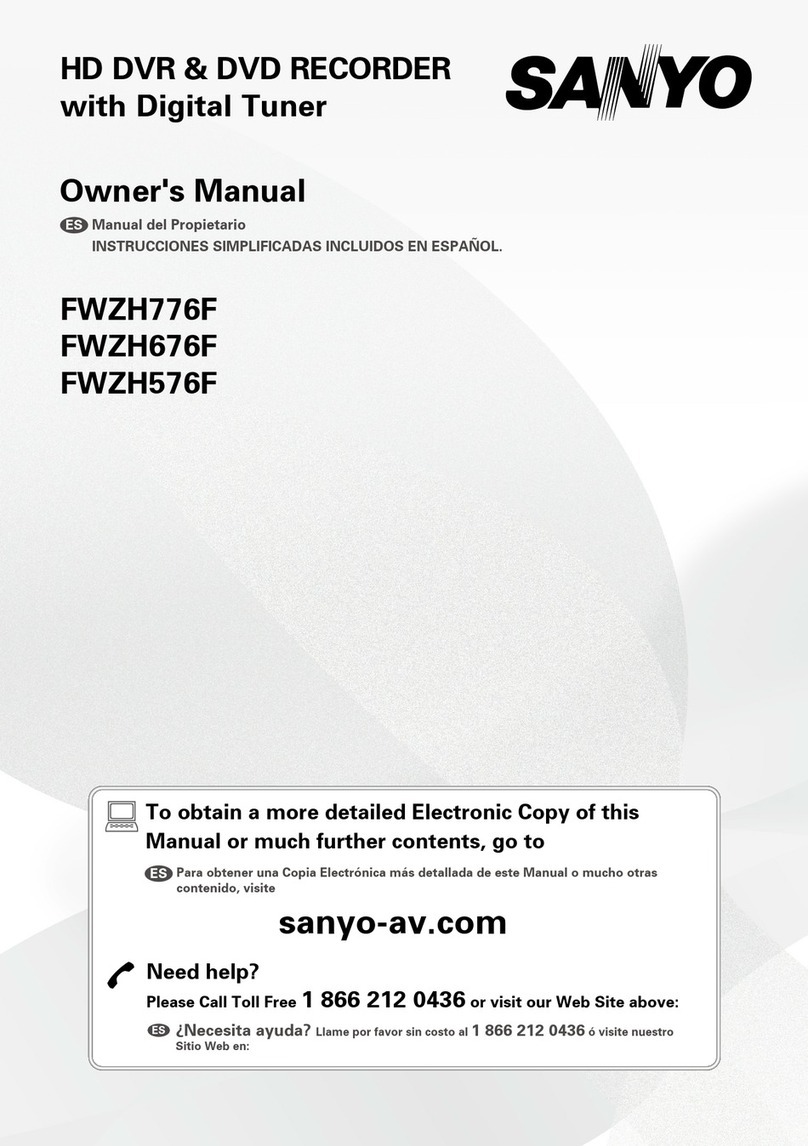 Sanyo FWZH776F owner's manual