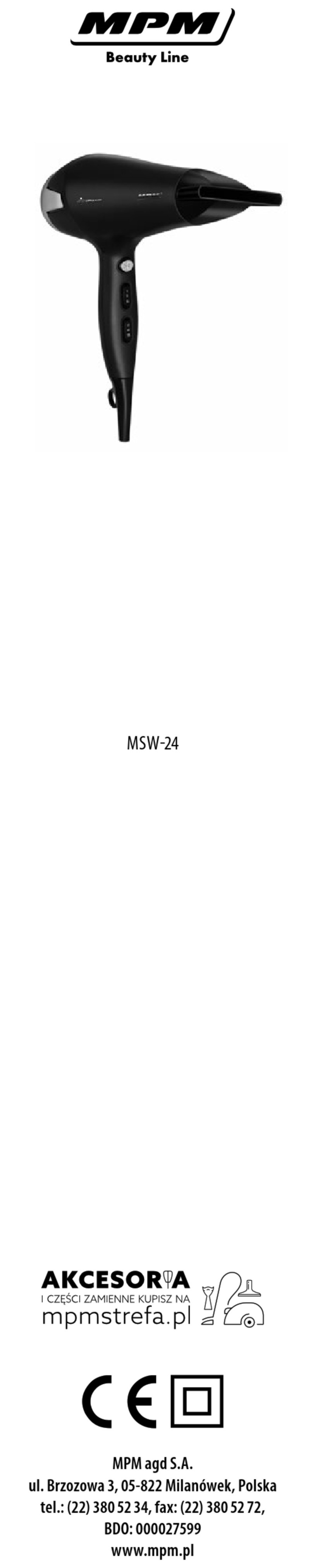 MPM Beauty Line MSW-24 User manual