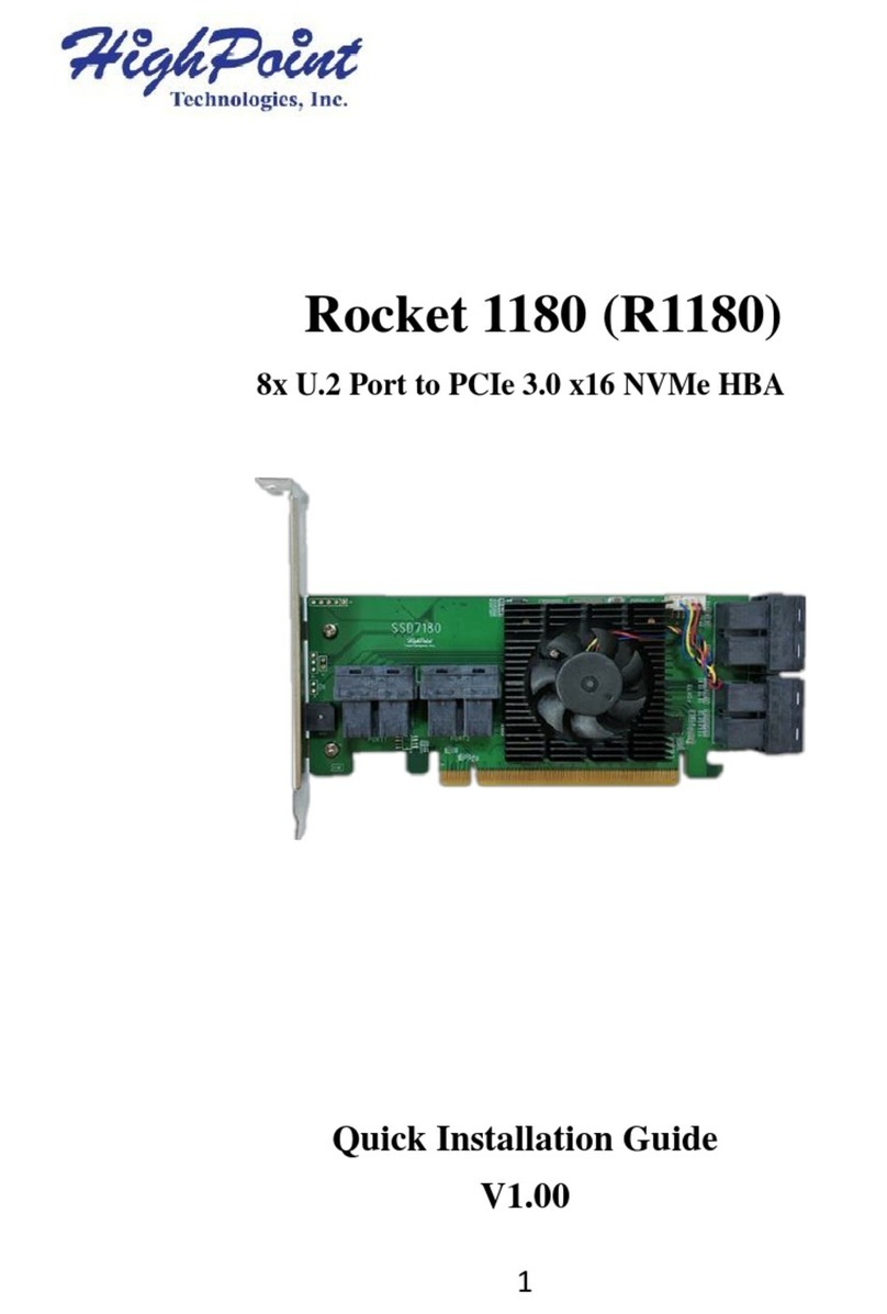 HighPoint Rocket 1180 User manual
