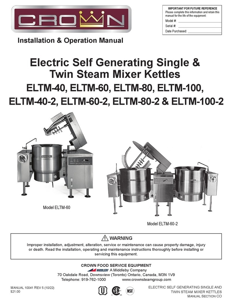Middleby CROWN ELTM-40 Installation & operation manual