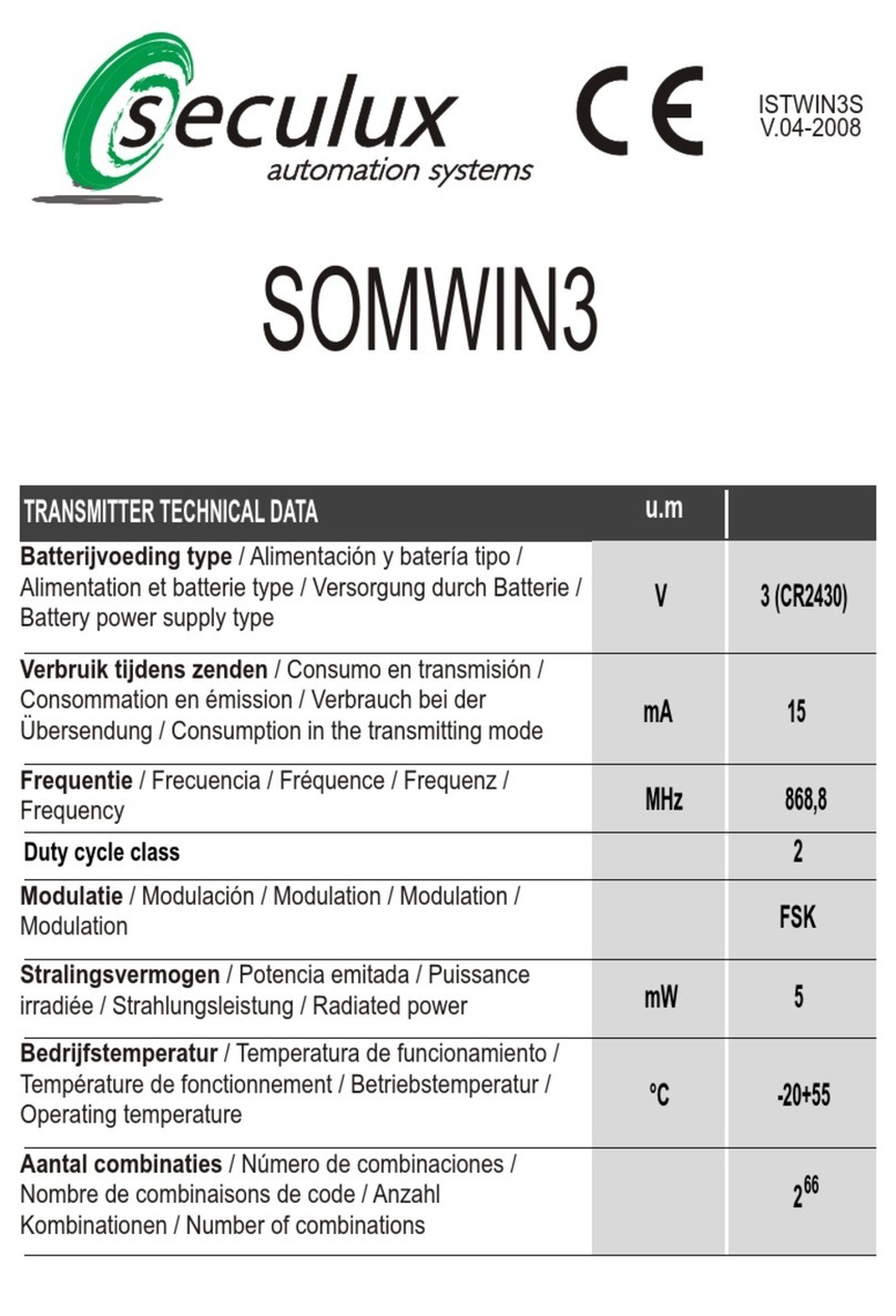 Seculux SOMWIN3 Technical data