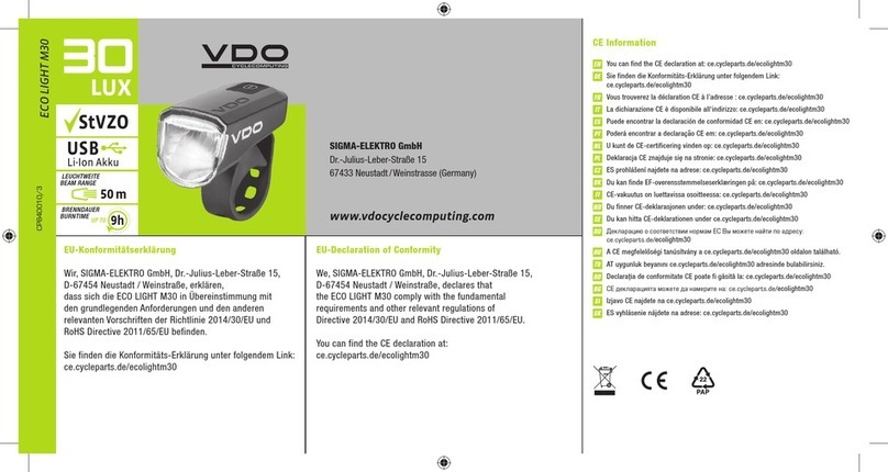 VDO ECO LIGHT M30 User manual