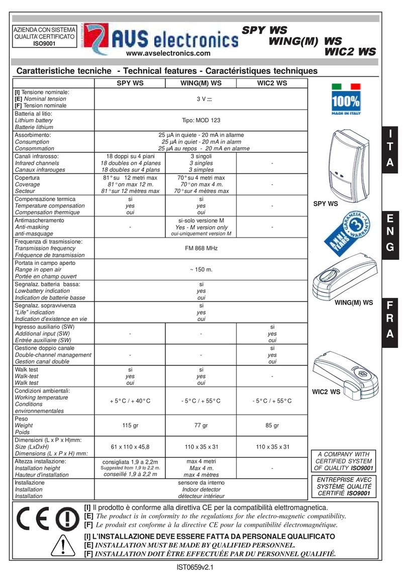 AVS Electronics SPY WS manual
