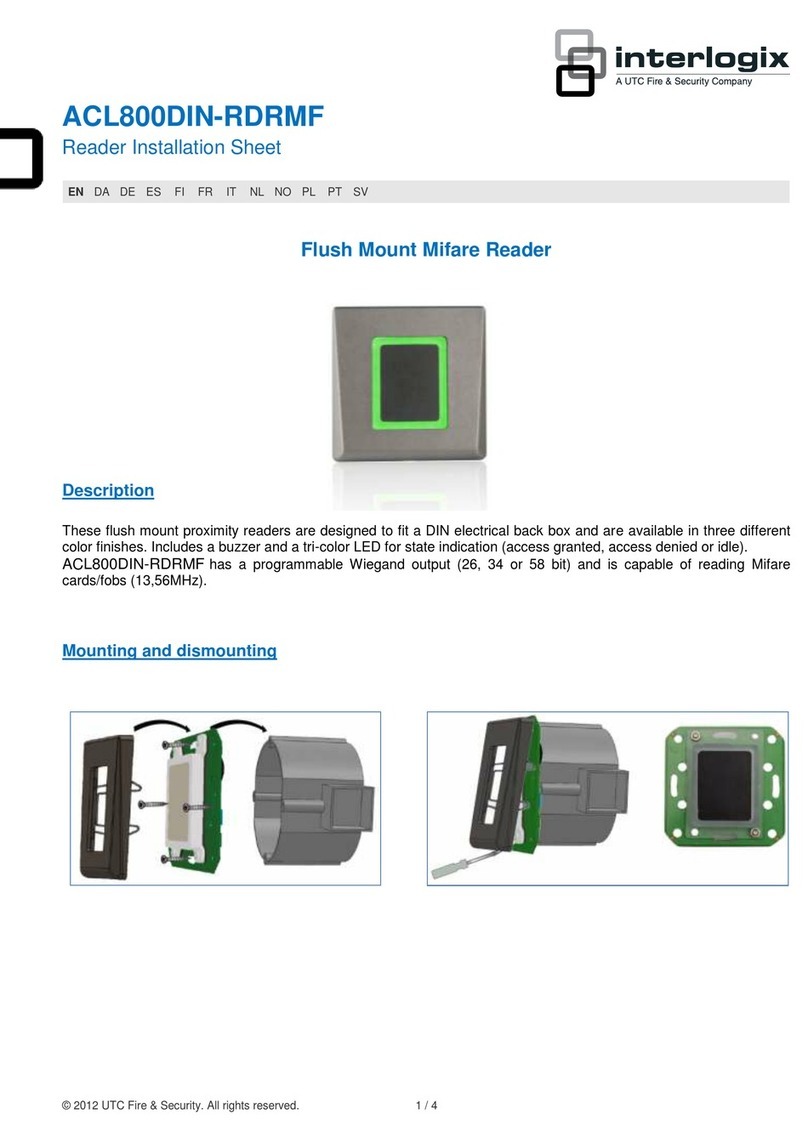 UTC Fire and Security Interlogix ACL800DIN-RDRMF Installation sheet UTC Fire and Security Interlogix ACL800DIN-RDRMF Installation sheet