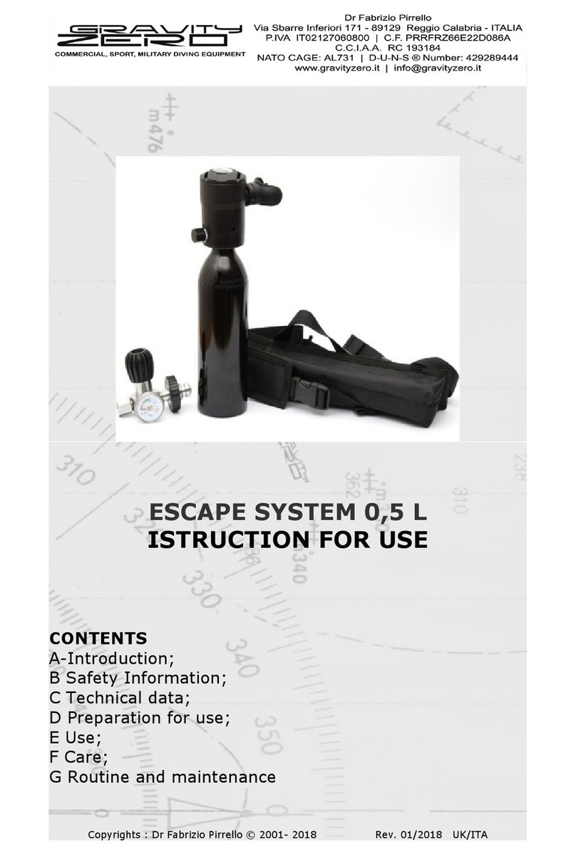 Gravity Zero ESCAPE SYSTEM 0,5 L Instructions for use