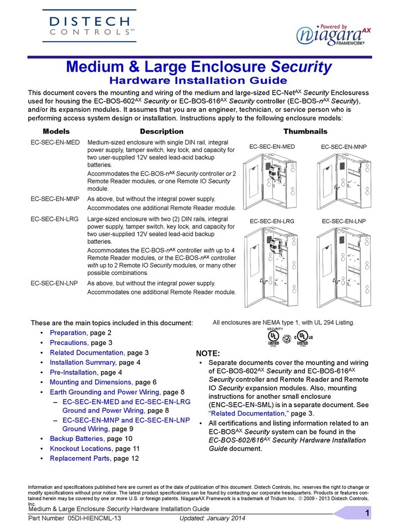 Distech Controls EC-Net EC-SEC-EN-MED Hardware installation guide
