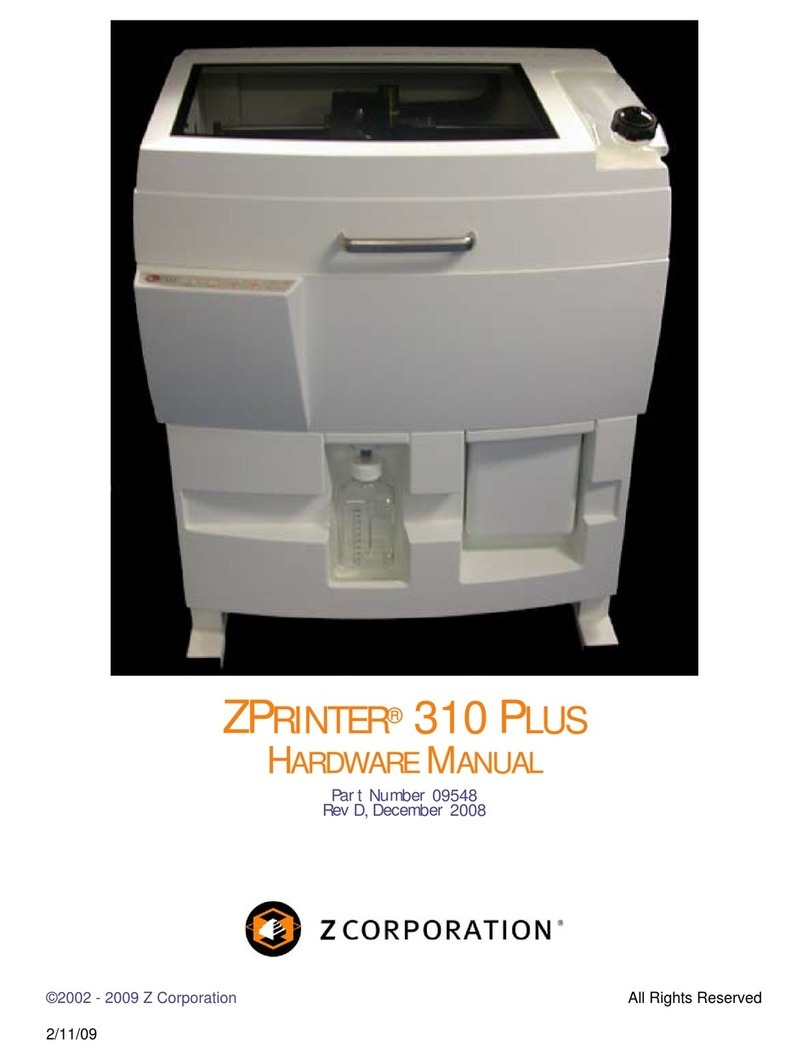 Zcorporation ZPRINTER 310 PLUS Hardware manual