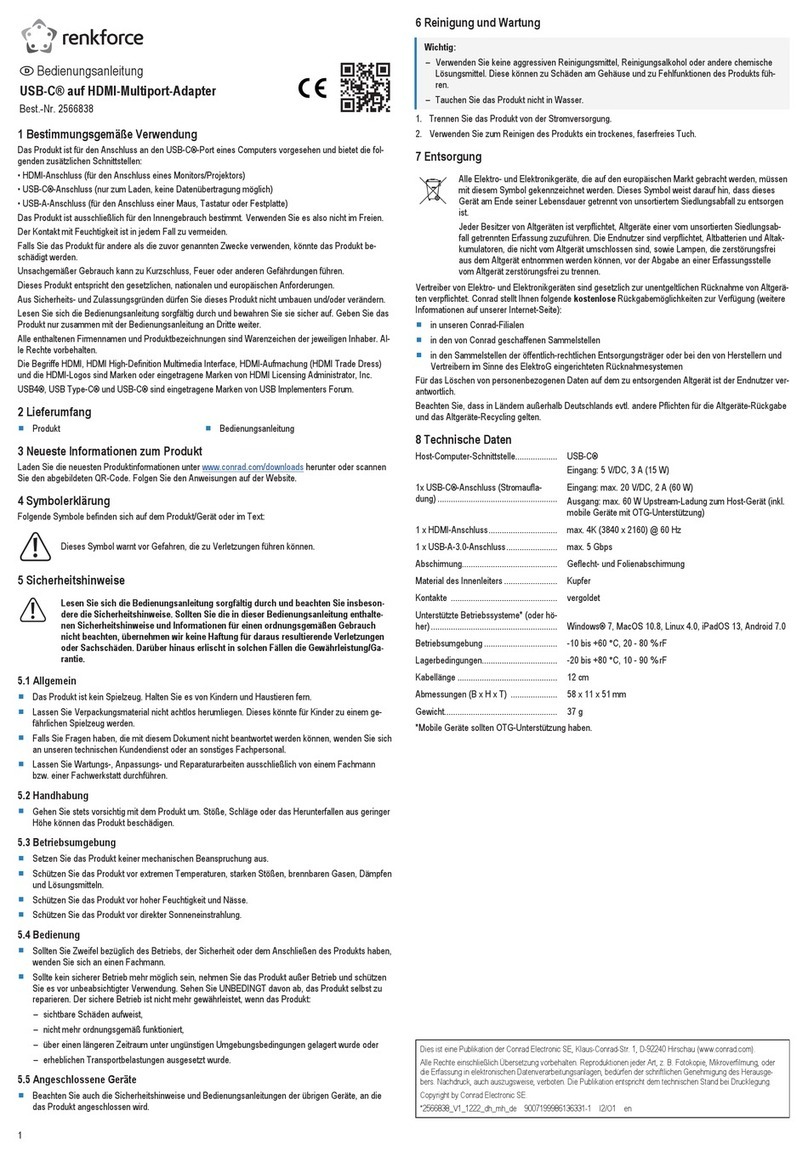 Renkforce 2566838 operating instructions