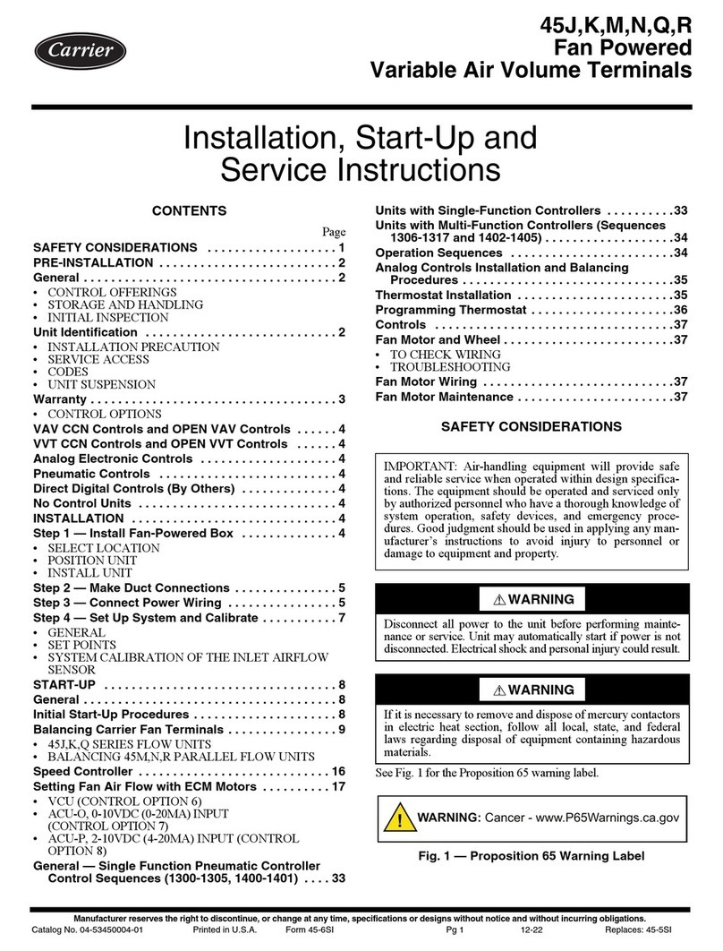 Carrier 45 Series Installation, Start-Up and Service Instructions