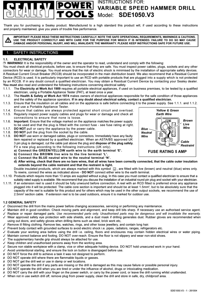 Sealey SDE1050.V3 instructions