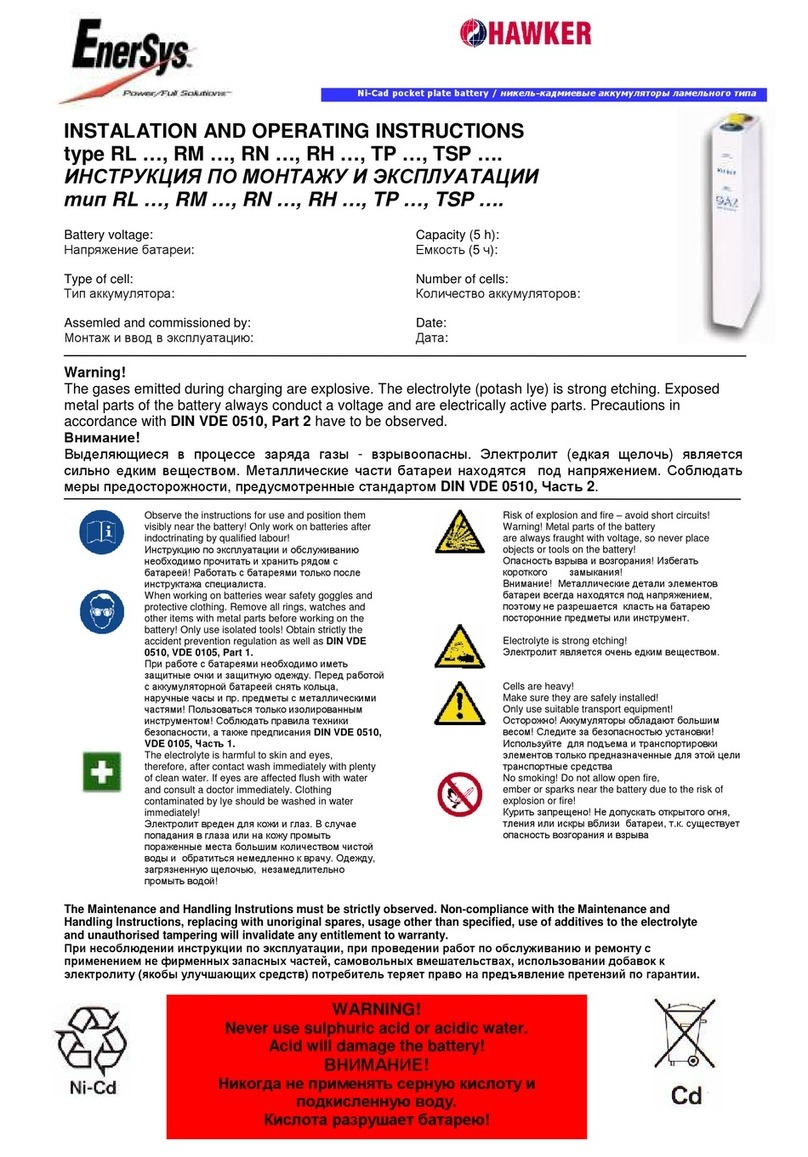 EnerSys RL Series User manual