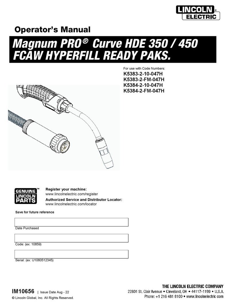 Lincoln Electric Magnum PRO Curve HDE 350 Operator's manual