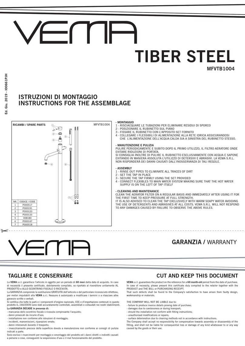 VEMA TIBER STEEL MFVTB1004 instructions