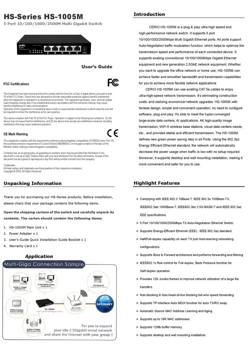 Cerio HS Series user guide