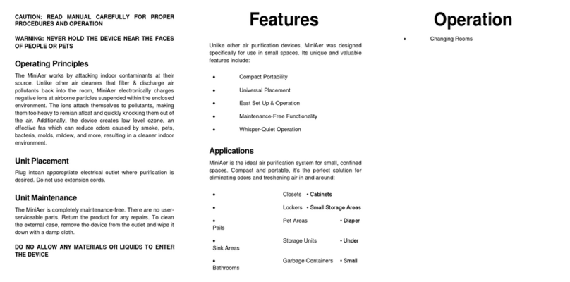 Triad Aer MiniAer owner's manual