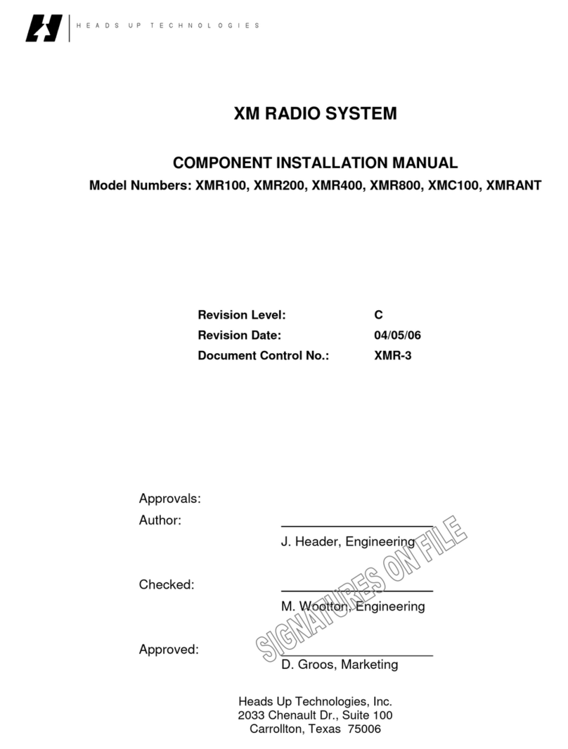 Heads Up Technologies XMR100 installation manual