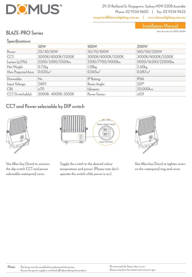 Domus BLAZE-PRO Series installation manual