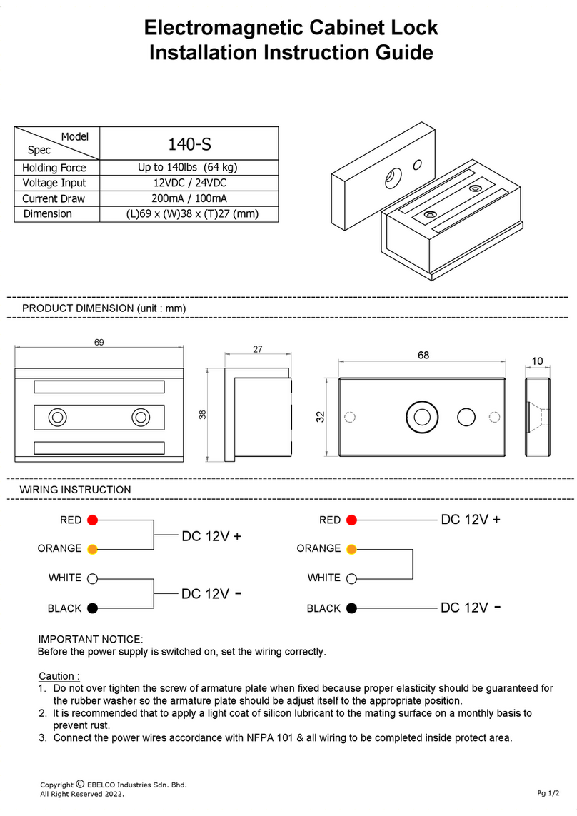 Ebelco 140-S Installation instruction guide