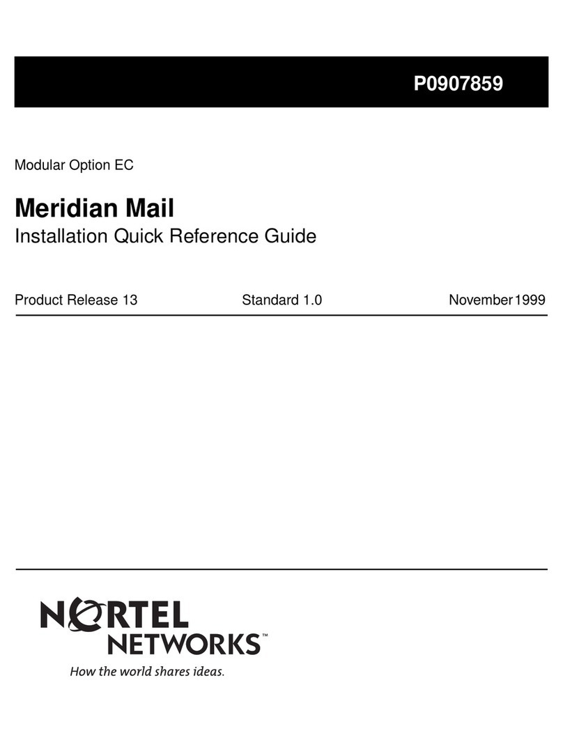 Nortel Meridian Mail User manual
