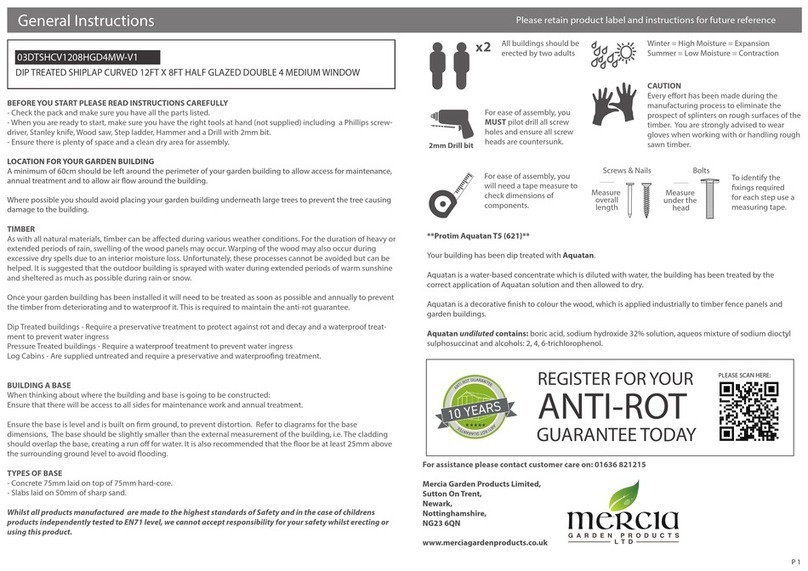 Mercia Garden Products 03DTSHCV1208HGD4MW-V1 General instructions