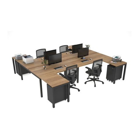 Jason.L Quadro Square leg 4 person corner workstation H... User manual