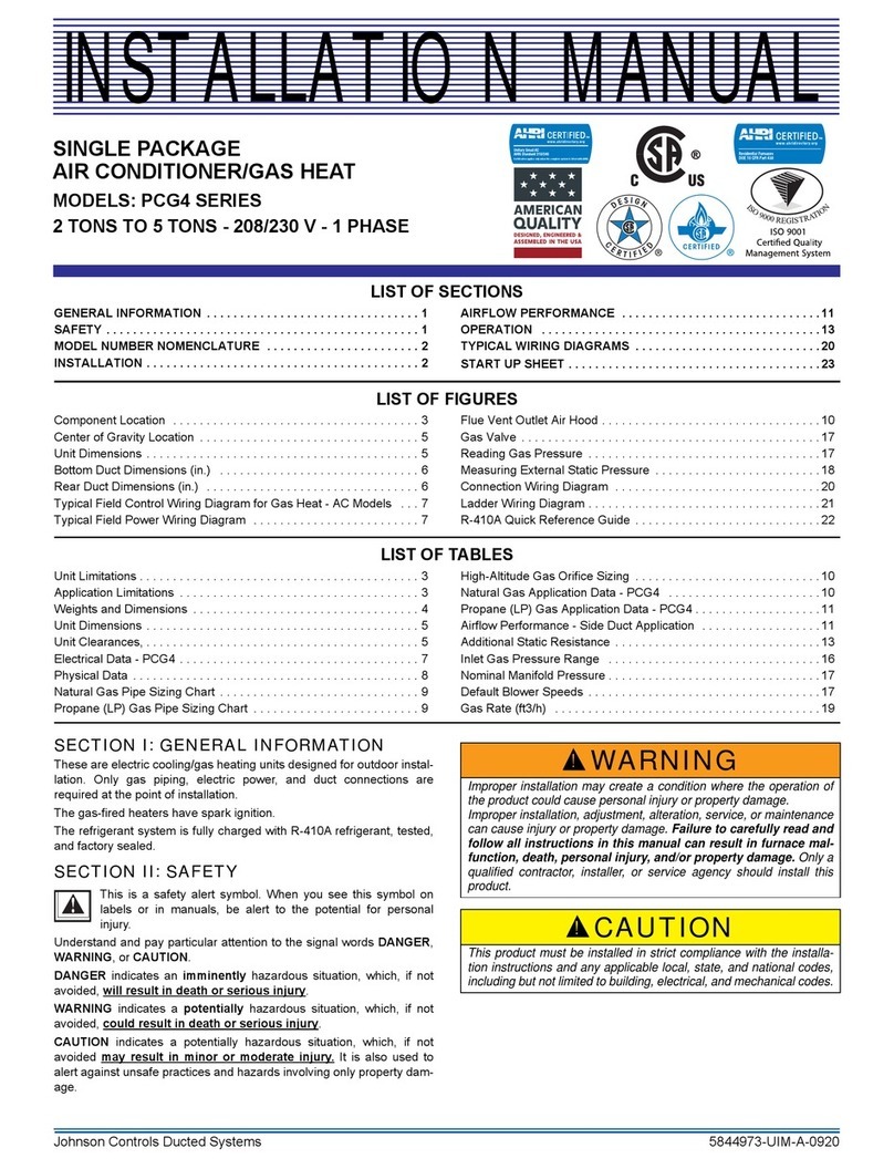 Johnson Controls PCG4 Series User manual