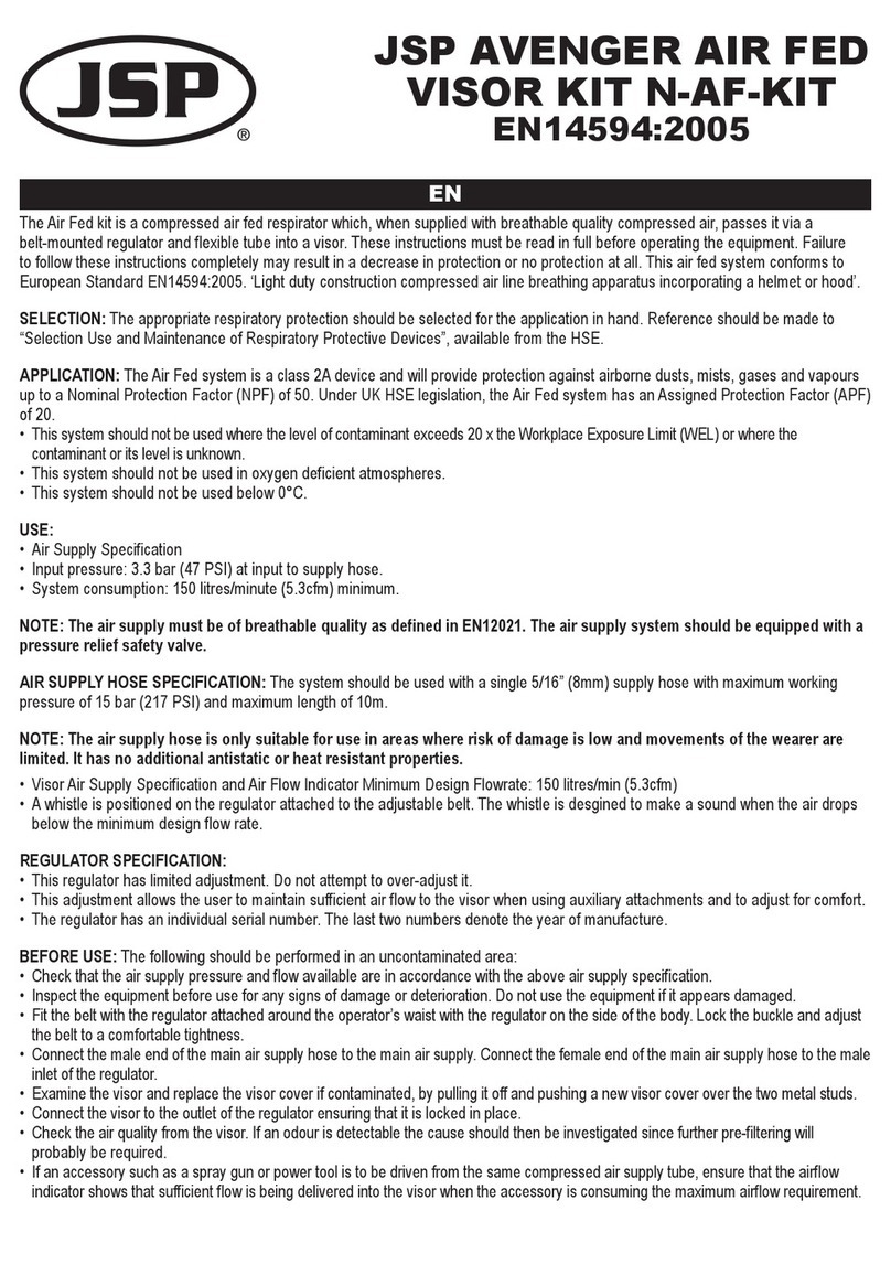 JSP AVENGER AIR FED VISOR KIT User manual