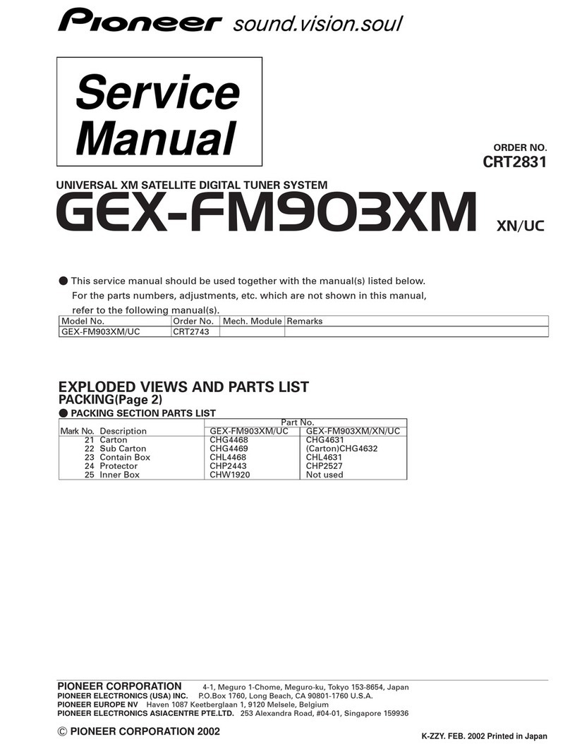 Pioneer GEX-FM903XM/UC User manual Pioneer GEX-FM903XM/UC User manual